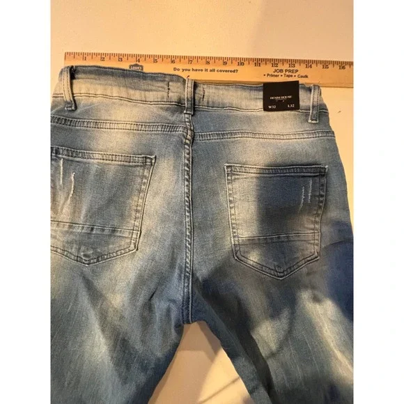NWT --- Denim House Jeans Womens W32 L32 Distressed Skinny Frayed Hem Blue NWT-- - Picture 3 of 13